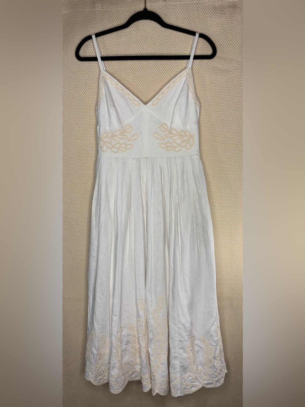 Christian Lacroix White Maxi Dress with Cream Embroidery size S
